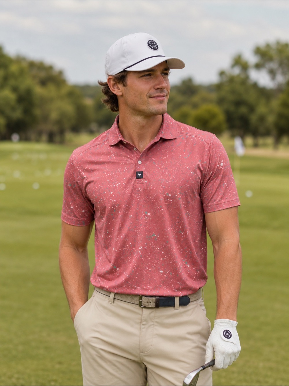 Bad Birdie Men’s Splatter Design Golf Polo